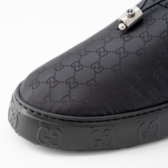 size 7.5G - Gucci Nylon GG Black Boots padded drawstring main image 7